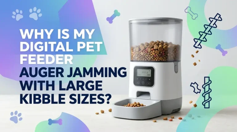 Why Is My Digital Pet Feeder Auger Jamming With Large Kibble Sizes?